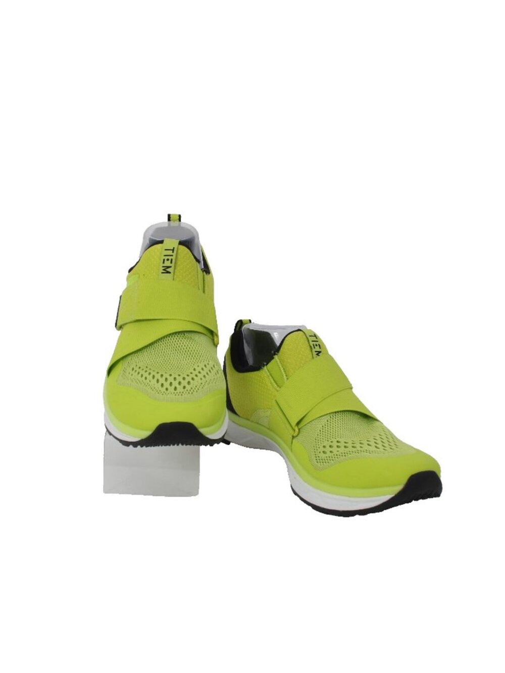 Tiem Cycling Shoes Slipstream Sz 9 Green Black Hook Loop Strap Mesh Rubber